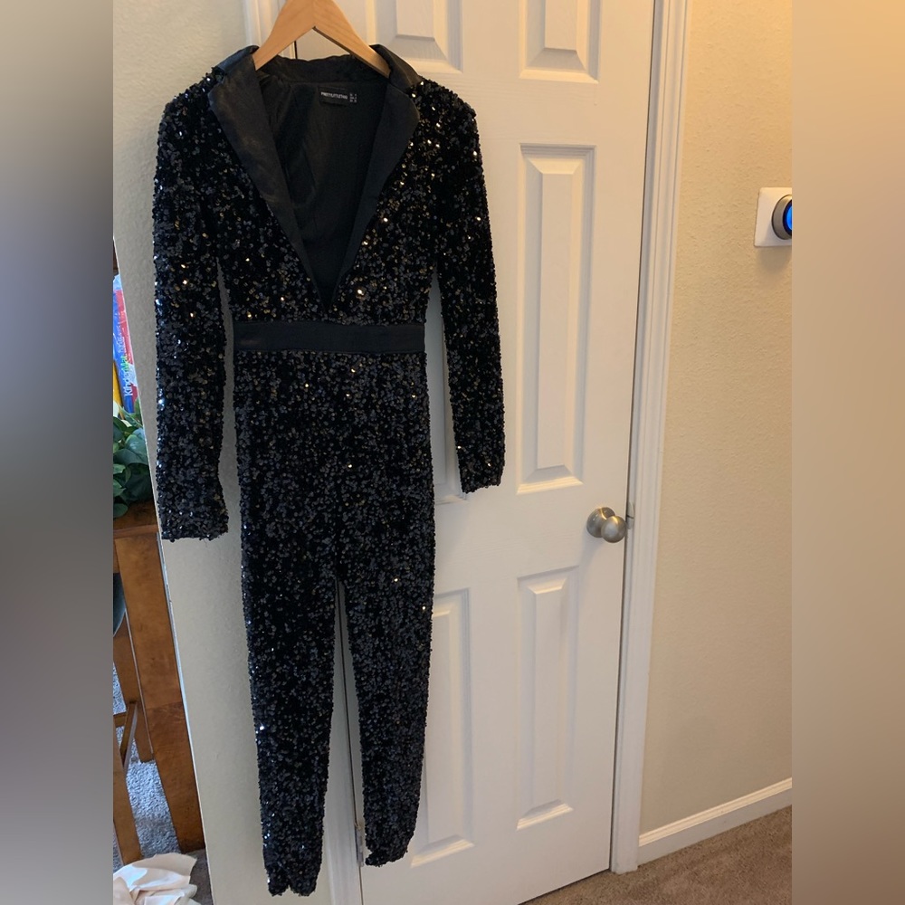 Black Sequin Jumpsuit